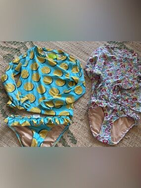 Crewcuts size 8 -2 sets swim rash guard top and bottom